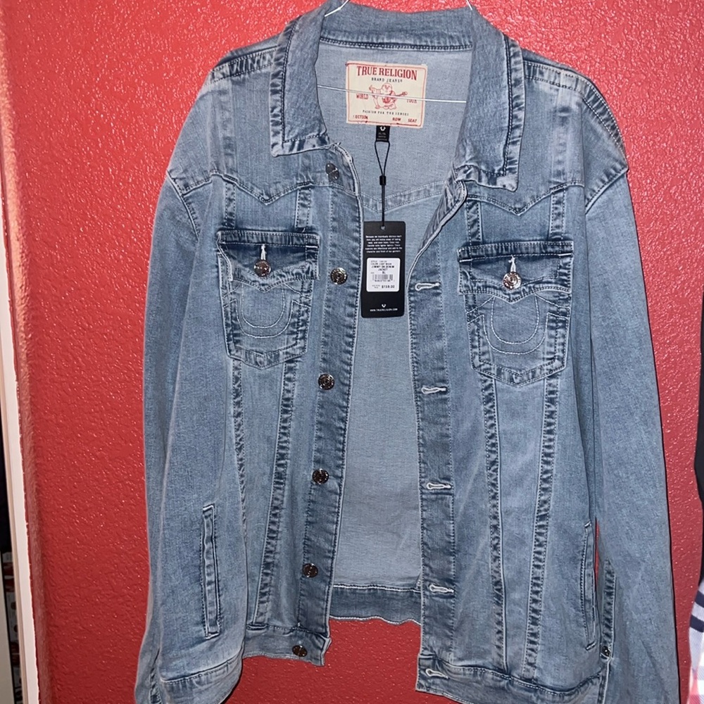 True Religion Light Wash Denim Jacket XL New with Tag